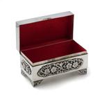 Chinese Silver Decorative Box with Relief Floral Motif and, Antiek en Kunst
