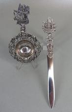 Theezeef 1937 & briefopener 1989 met zeilboten - Theezeef -