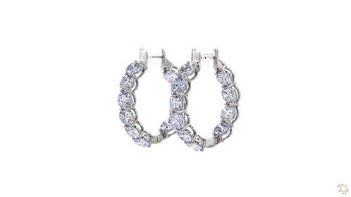 Sans Prix de Réserve - Boucles doreilles cerceau Platine -, Handtassen en Accessoires, Antieke sieraden