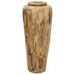 vidaXL Decoratievaas 40x100 cm massief teakhout, Huis en Inrichting, Woonaccessoires | Vazen, Verzenden, Nieuw