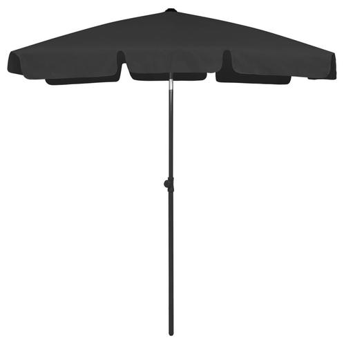 vidaXL Strandparasol 180x120 cm zwart, Tuin en Terras, Parasols, Nieuw, Verzenden