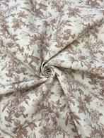 Tissu cretonne élégant, Toile de Jouy avec un motif floral