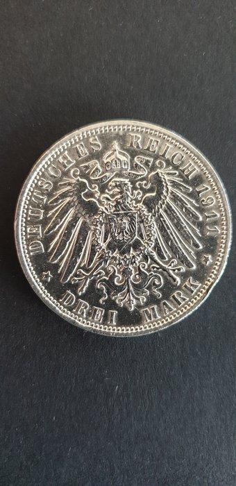 Duitsland. 2 pièces de 3 mark Bavière très bon état ,en, Postzegels en Munten, Munten | Europa | Niet-Euromunten