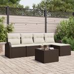 vidaXL 5-delige tuinset met kussens - grijs poly rattan, Tuin en Terras, Verzenden, Nieuw, Tuinset