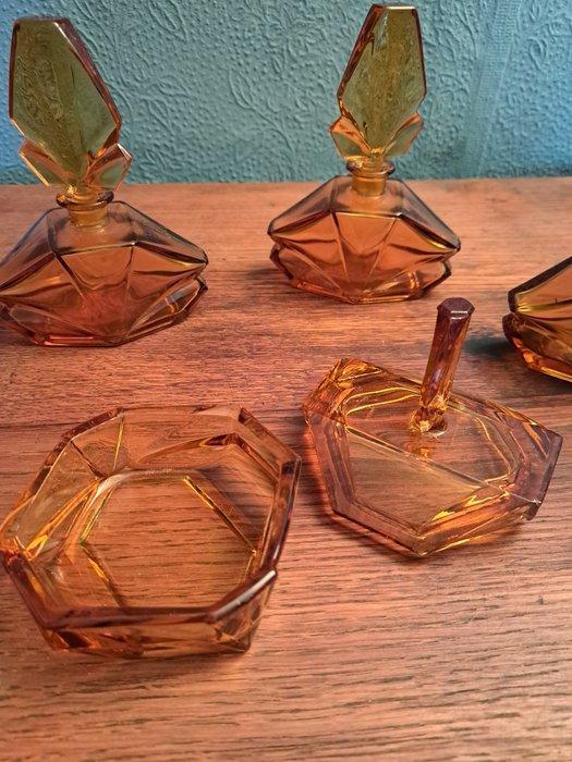 Art Deco Toiletset (5) - Val Saint Lambert - Kristal, Antiek en Kunst, Curiosa en Brocante