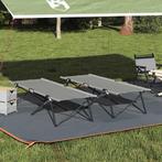 vidaXL Opvouwbaar Campingbed 2 pcs Grijs 206 x 76 x 74 cm, Caravans en Kamperen, Verzenden, Nieuw
