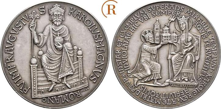 Zilver medaille von Holl o J ( 1964 ) Aachen Stadt:, Postzegels en Munten, Penningen en Medailles, Verzenden