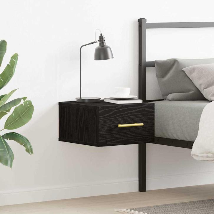 vidaXL Nachtkastje Zwart eiken 35 x 35 x 20 cm Bewerkt hout, Huis en Inrichting, Kasten | Overige, Nieuw, Verzenden