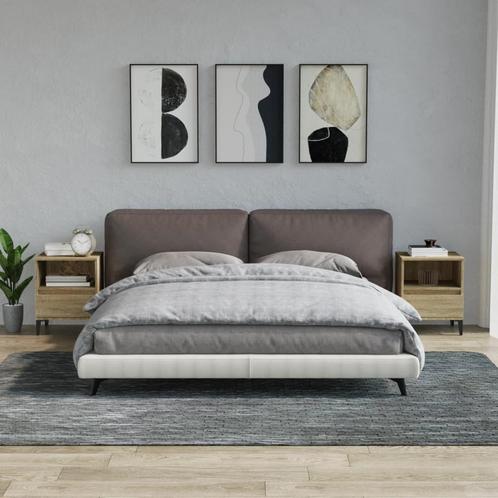 vidaXL Nachtkastjes 2 st 40x35x50 cm sonoma eikenkleurig, Huis en Inrichting, Kasten | Overige, Nieuw, Verzenden