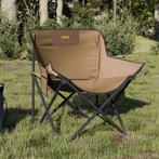 vidaXL Campingstoelen 2 st met vakje inklapbaar bruin, Tuin en Terras, Verzenden, Nieuw