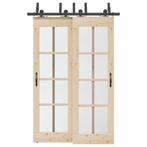 vidaXL Doos met onderdelen voor schuifdeur 152,5 cm staal, Doe-het-zelf en Bouw, Hang- en Sluitwerk, Verzenden, Nieuw