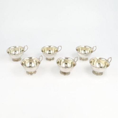 J.D. Schleissner & Söhne Punch / Glühwein kopjes - Beker (6), Antiek en Kunst, Antiek | Zilver en Goud