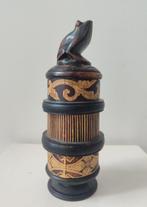 Pot (2) - Bamboe - Deksel met vogel - Kikker