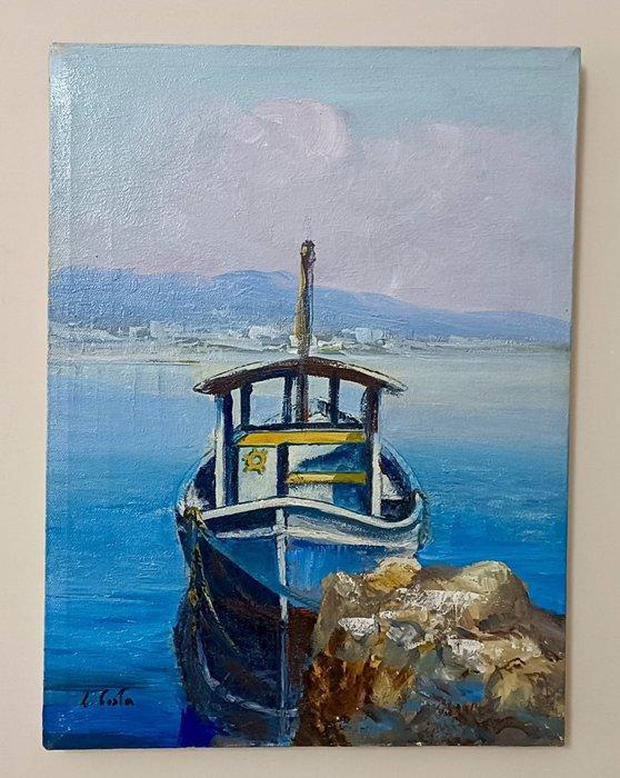 L. Costa (XX-XXI) - Approdo silenzioso, Antiek en Kunst, Kunst | Schilderijen | Klassiek