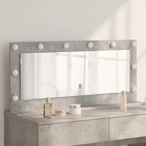 vidaXL Make-up spiegel met LED-lampen, betonlook grijs,, Huis en Inrichting, Woonaccessoires | Spiegels, Nieuw, Verzenden