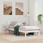 vidaXL Bedframe met nachttafels met hoofdeinde Wit Massief, Huis en Inrichting, Verzenden, Nieuw
