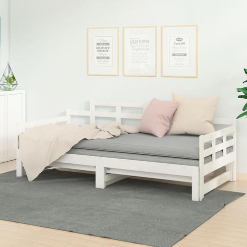 vidaXL Lit coulissant sans matelas blanc 2x(90x200) cm, Maison & Meubles, Chambre à coucher | Lits, Neuf, Envoi