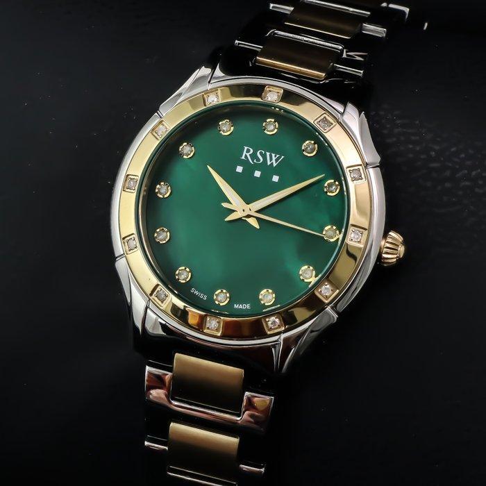 RSW - Swiss Diamond Watch - RSWL149-SG-D-12 - Zonder, Handtassen en Accessoires, Horloges | Heren