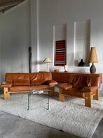 Zitgroep (2) - Leder, Hout - Fauteuil & Bank, Antiek en Kunst