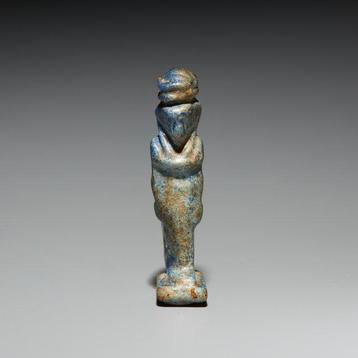 Oud-Egyptisch Lapis lazuli Amuletgodin Selkis Selket. Laat