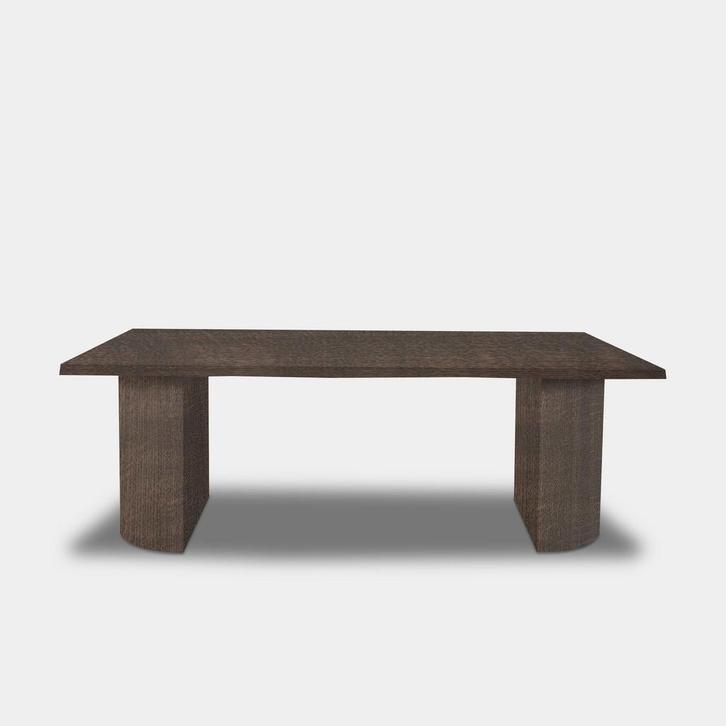 Tafel Boomstam Eikenhout  Half Rond  200x100, Huis en Inrichting, Tafels | Eettafels