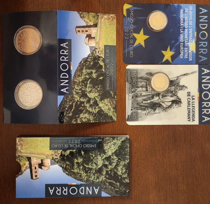 Andorra. 2 Euro / Coincard 2022 (3 items) (Zonder, Postzegels en Munten, Munten | Europa | Euromunten