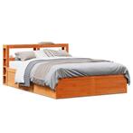 vidaXL Bedframe met hoofdbord grenenhout wasbruin 140x200 cm, Huis en Inrichting, Slaapkamer | Bedden, Verzenden, Nieuw