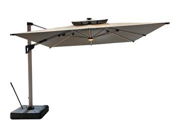 Zweefparasol Super - 4x4m - led - incl luxe voet, Tuin en Terras, Parasols, Ophalen, Nieuw, Meer dan 4 meter, Zweefparasol