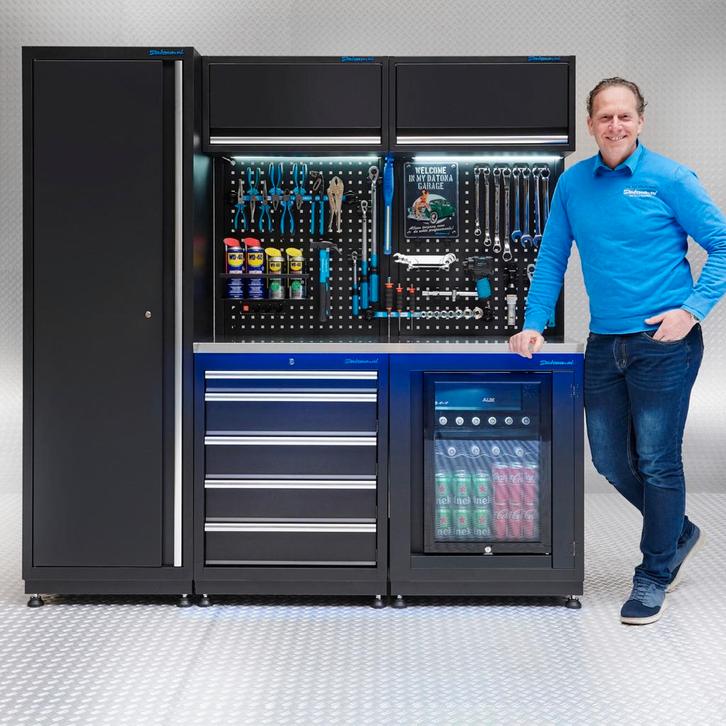 Datona Werkplaatsinrichting PREMIUM RVS werkblad met, Doe-het-zelf en Bouw, Werkbanken, Ophalen of Verzenden