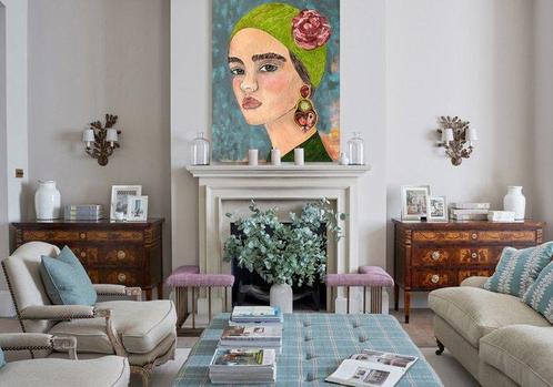 Artemisia - Flora Cassiopea - Art-Deco - Portrait, Antiek en Kunst, Kunst | Schilderijen | Modern