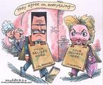 Pentekening Amerika - Romney en Hillary zijn het eens, Verzenden