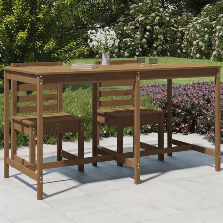 vidaXL Tuintafel 203,5x90x110 cm massief grenenhout, Tuin en Terras, Tuintafels, Nieuw, Verzenden