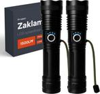2dekans | Zaklamp LED oplaadbaar - 2 stuks - incl batterijen, Ophalen of Verzenden