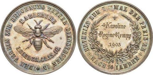 Ar-medaille 1905 Baden-karlsruhe, Stadt, Timbres & Monnaies, Pièces & Médailles, Envoi