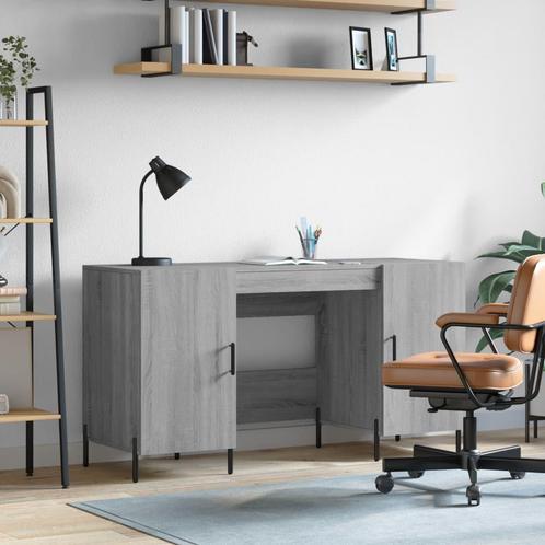 vidaXL Bureau 140x50x75 cm bewerkt hout grijs sonoma, Huis en Inrichting, Bureaus, Nieuw, Verzenden