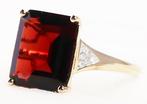 Zonder Minimumprijs - Ring - 14 karaat Geel goud Granaat -, Handtassen en Accessoires, Ringen, Nieuw