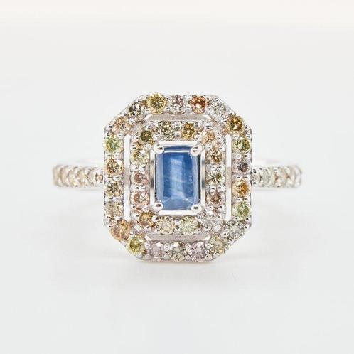 Zonder Minimumprijs - Ring 14 kt. -  1.34ct. tw. Saffier, Handtassen en Accessoires, Ringen