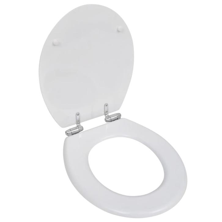 vidaXL Toiletbril soft-close simpel ontwerp MDF wit, Doe-het-zelf en Bouw, Sanitair, Nieuw, Verzenden