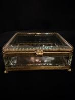 Sieradendoos - Napoleon III - Vierkante glazen sieradendoos