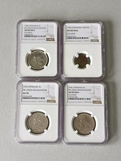 Litouwen. 5 Lits/1 Cent 1936 (4 pieces), Postzegels en Munten, Munten | Europa | Niet-Euromunten