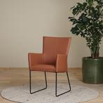 Set van 4 leren eetkamerstoelen - met armleuning en design, Overige kleuren, Nieuw, Leer, Ophalen of Verzenden