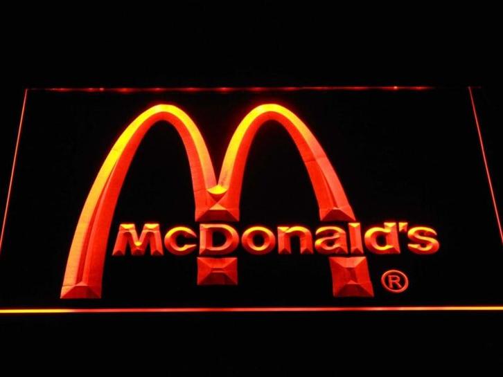Mac Donalds neon bord lamp LED cafe verlichting reclame lich, Huis en Inrichting, Lampen | Overige, Nieuw, Verzenden