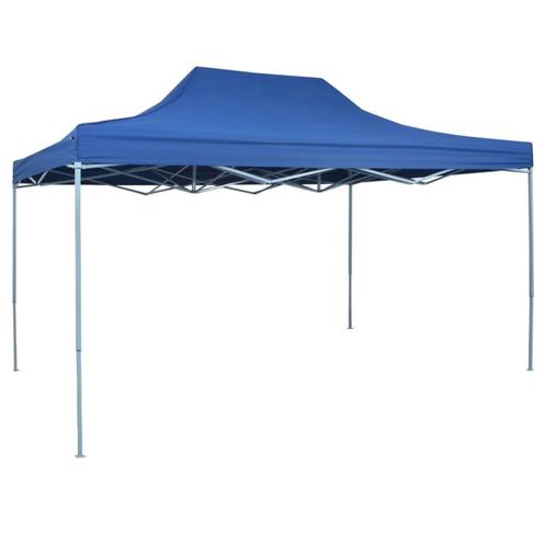 vidaXL Partytent inklapbaar 3x4 m staal blauw, Tuin en Terras, Partytenten, Nieuw, Verzenden