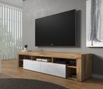 TV-Meubel Fancy Eiken - 200x32x50 - TVKast - hoogglans wit, Nieuw, Overige materialen, 25 tot 50 cm, 200 cm of meer