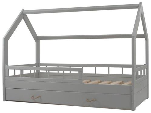 Veilig huisvormig kinderbed met barrière - massief hout -.., Kinderen en Baby's, Kinderkamer | Bedden, Nieuw, Ophalen of Verzenden