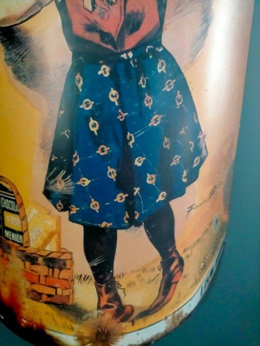 Gebogen decoratief bord chocolade Meunier - Reclamebord -, Antiek en Kunst, Antiek | Wandborden en Tegels