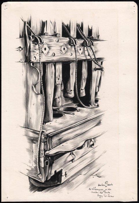 Anton Pieck ( 1895-1987 ) - Stampers van Molen Koog a.d Zaan, Antiek en Kunst, Kunst | Schilderijen | Klassiek
