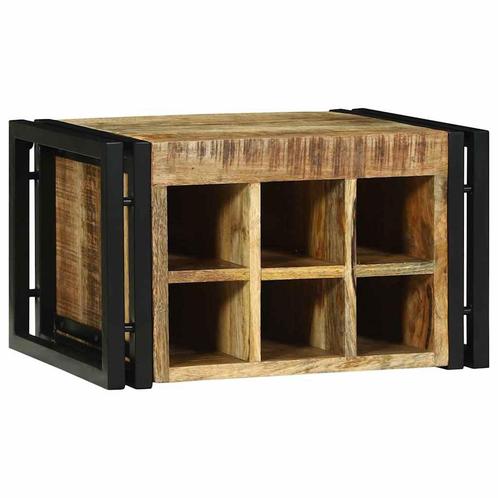 vidaXL Wijnrek Bruin en Zwart 46 x 35 x 27.5 cm Massief, Huis en Inrichting, Woonaccessoires | Wijnrekken, Nieuw, Verzenden