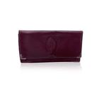 Cartier - Vintage Burgundy Leather Long Wallet Coin Purse -