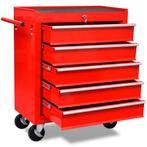 vidaXL Gereedschapswagen 5 lades rood, Doe-het-zelf en Bouw, Gereedschap | Handgereedschap, Verzenden, Nieuw